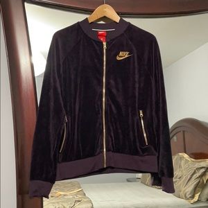 Velvet zipper shirt